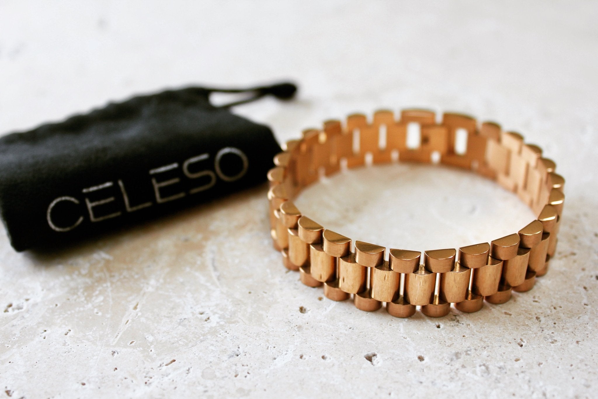 PRESIDENT BRACELET ROSE GOLD - Celeso